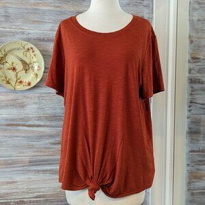Sanctuary Perfect Knot Crew Neck T-Shirt Tee Burnt Orange XL Extra Large